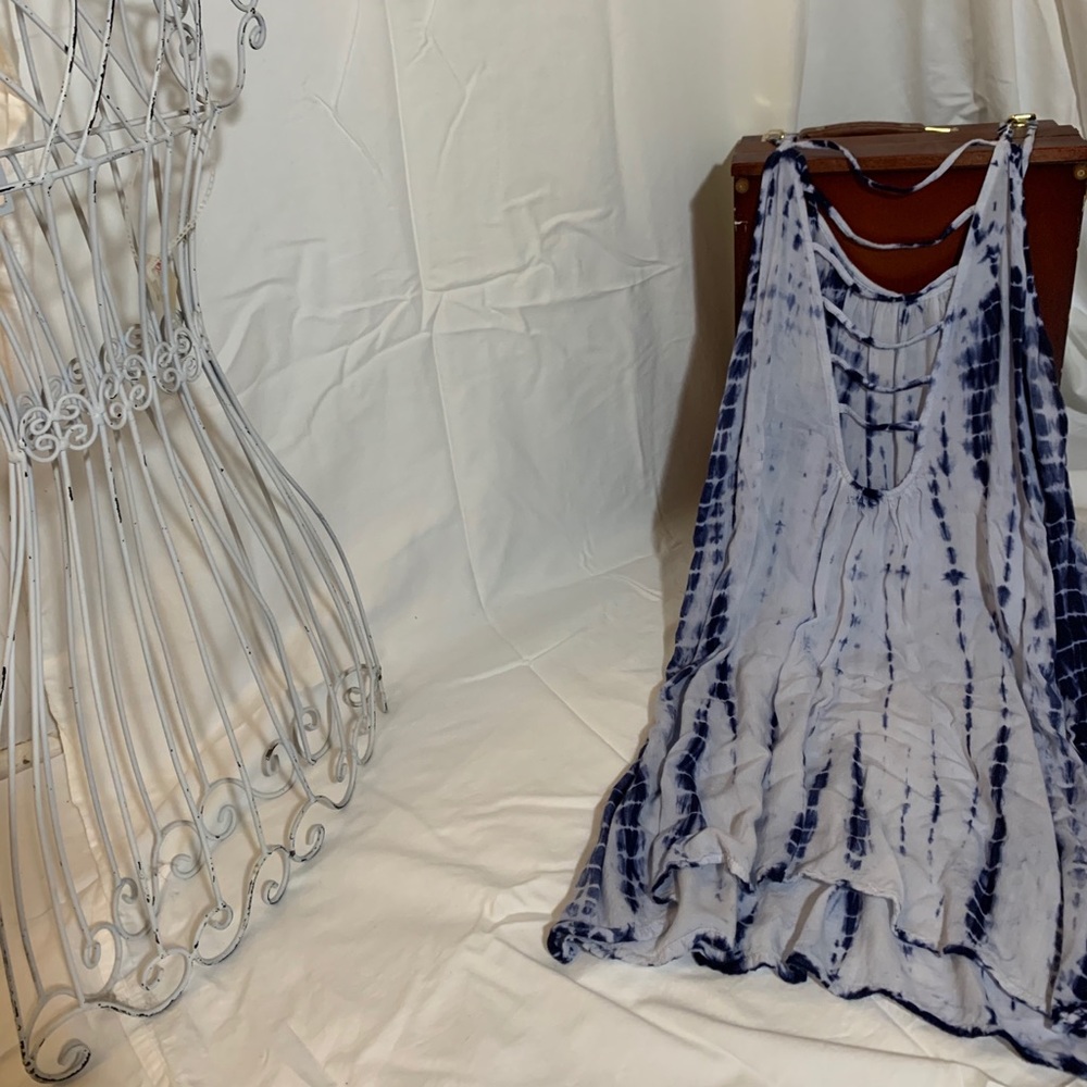 Blue tie dye cut out dress!